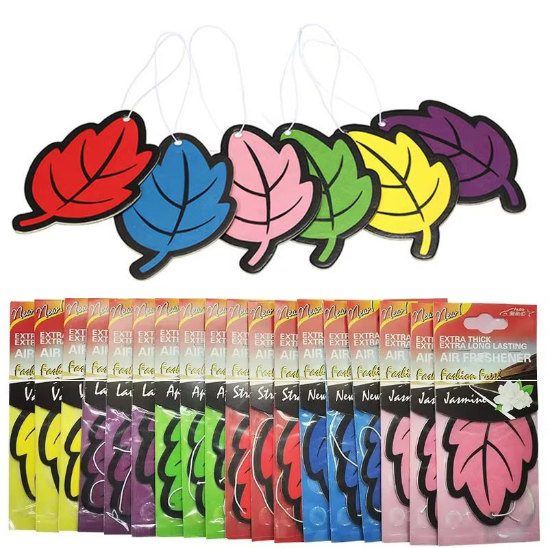 Car Accessories Perfume - น้ำหอมปรับอากาศในรถยนต์ 6/12 ชิ้น กลิ่นชาธรรมชาติ กระดาษหอมแขวนในรถยนต์ กลิ่นวานิลลา