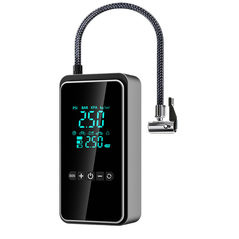 Car Portable Tire Inflator - เครื่องอัดอากาศแบบพกพาแรงดันสูง ดีไซน์ใหม่ 12V ปั๊มลมไฟฟ้าไร้สาย สำหรับเติมลมยางรถยนต์