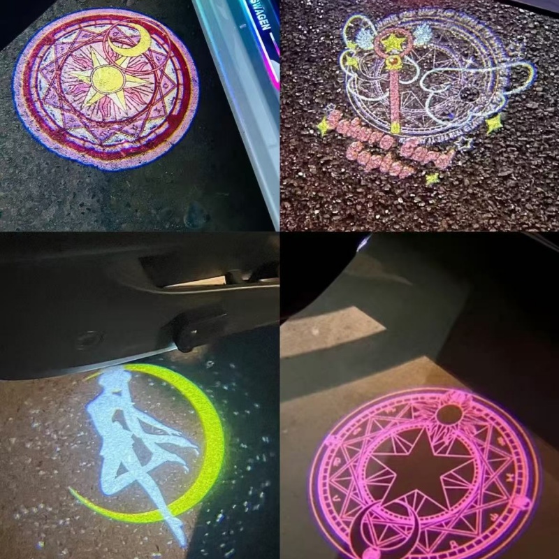 Car Accessories Light - ไฟโปรเจคเตอร์ลายเซเลอร์มูนสำหรับรถยนต์ ไฟตกแต่งบรรยากาศสำหรับมอเตอร์ไซค์ ของขวัญน่ารัก ของตกแต่งรถยนต์ โคมไฟตั้งพื้น