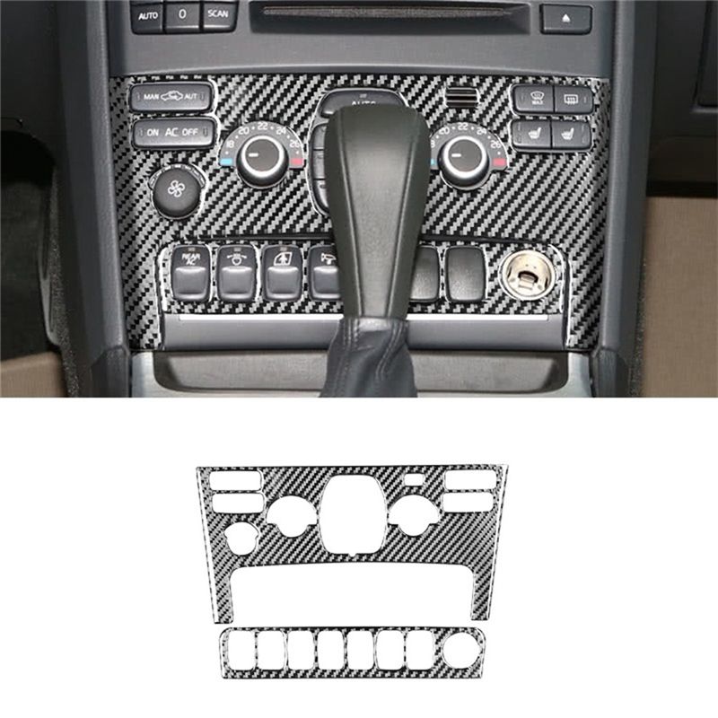 Volvo Car Accessories Xc90 - L96A สติ๊กเกอร์ตกแต่งปุ่มควบคุมแอร์รถยนต์ แผงครอบตกแต่งคาร์บอนไฟเบอร์ สำหรับ Volvo XC90