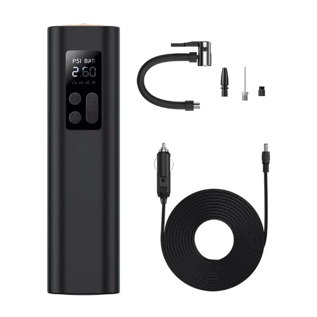 Car Portable Tire Inflator - เครื่องสูบลมยางดิจิตอลไร้สายแบบพกพาขนาดเล็ก ทำจากพลาสติก ABS พร้อมเครื่องวัดแรงดันลมยางสำหรับรถยนต์
