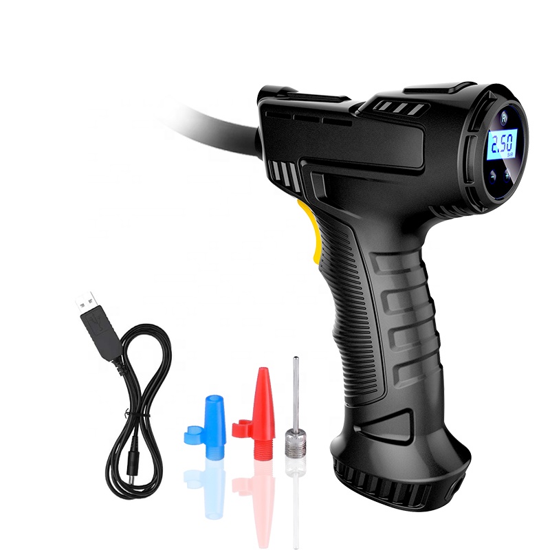 Car Portable Tire Inflator - ปั๊มลมไฟฟ้าแบบพกพา 150PSI 120W ชาร์จไฟได้ พร้อมหน้าจอดิจิตอล วัสดุ