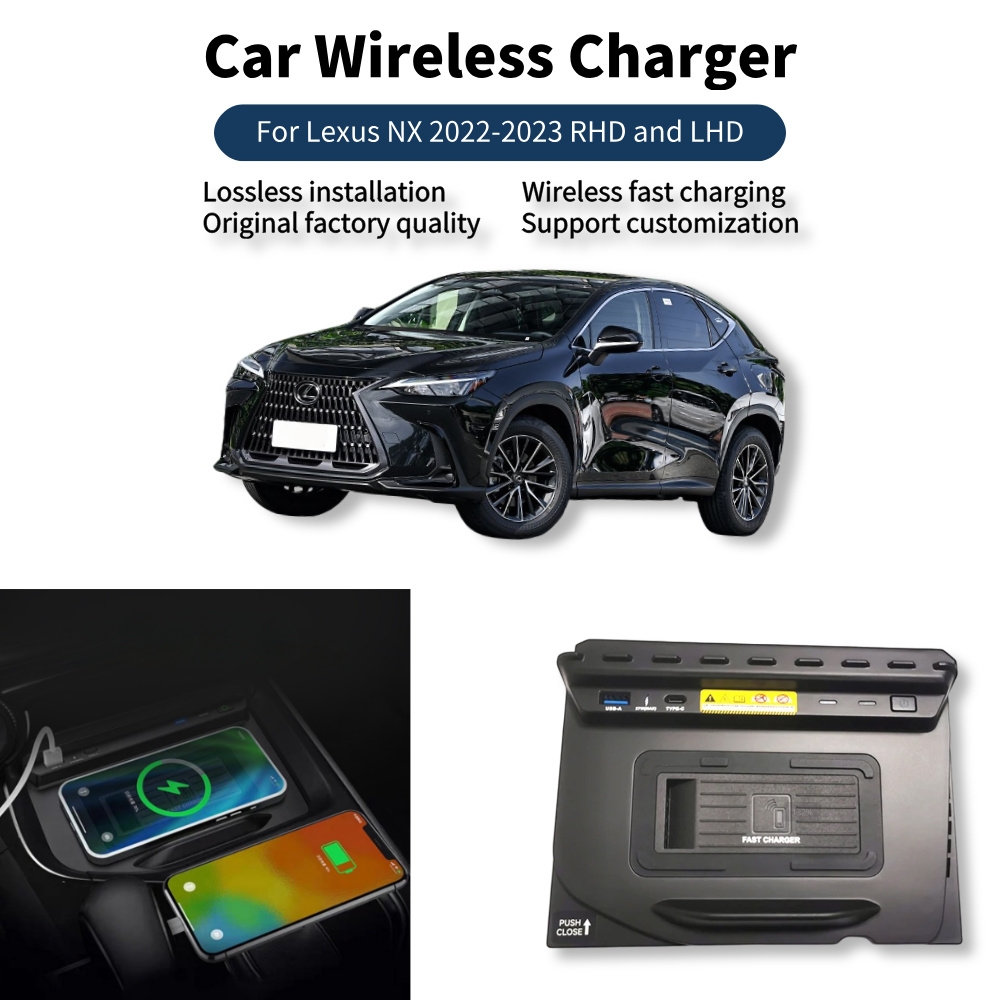 Wireless Car Charger - MOCENDO ที่ชาร์จไร้สายสำหรับ LEXUS NX 2022-2023 อุปกรณ์เสริมแท่นชาร์จมือถือในรถยนต์แบบชาร์จเร็ว