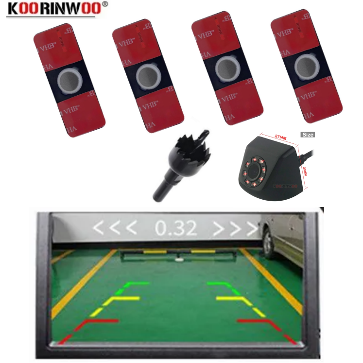 Car Accessories In India - ชุดเซ็นเซอร์รถยนต์ 16.5 มม. อุปกรณ์เสริมระบบจอดรถอัตโนมัติ ระบบวิดีโอจุดบอดสำหรับจอภาพวิทยุแอนดรอยด์ กล้องมองหลังสำหรับการจอดรถ