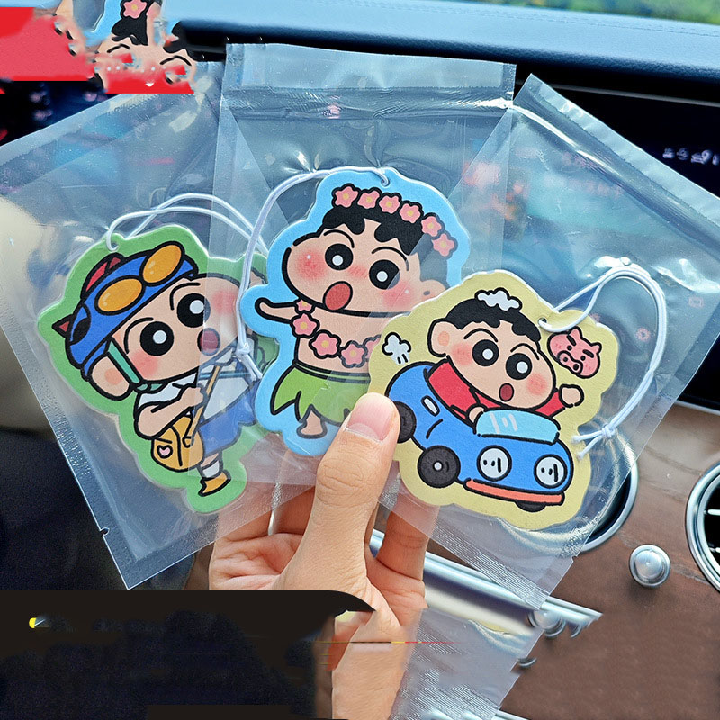 Car Accessories Perfume - น้ำหอมปรับอากาศในรถยนต์ลายชินจังสุดน่ารัก แบบแขวนสำหรับกระจกมองหลัง ช่วยขจัดกลิ่นไม่พึงประสงค์ในห้อง ตกแต่งด้วยกลิ่นหอม ของสะสม ของขวัญ