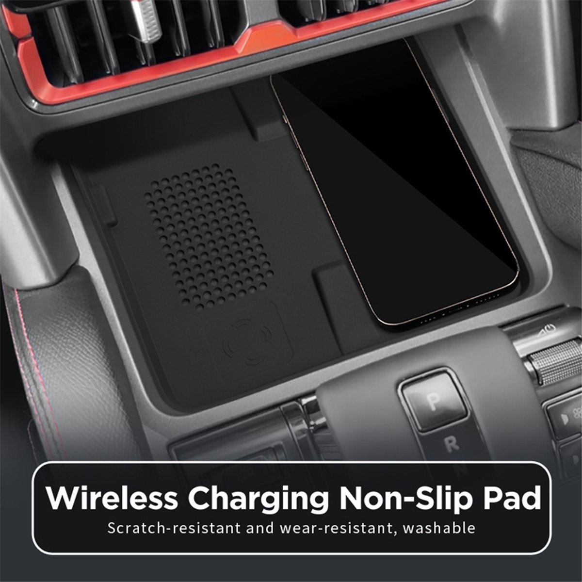 Wireless Car Charger - แผ่นรองชาร์จไร้สายสำหรับรถยนต์ BYD SHARK 2024 อุปกรณ์เสริมในรถยนต์ แผ่นรองกันลื่นสำหรับโทรศัพท์มือถือ