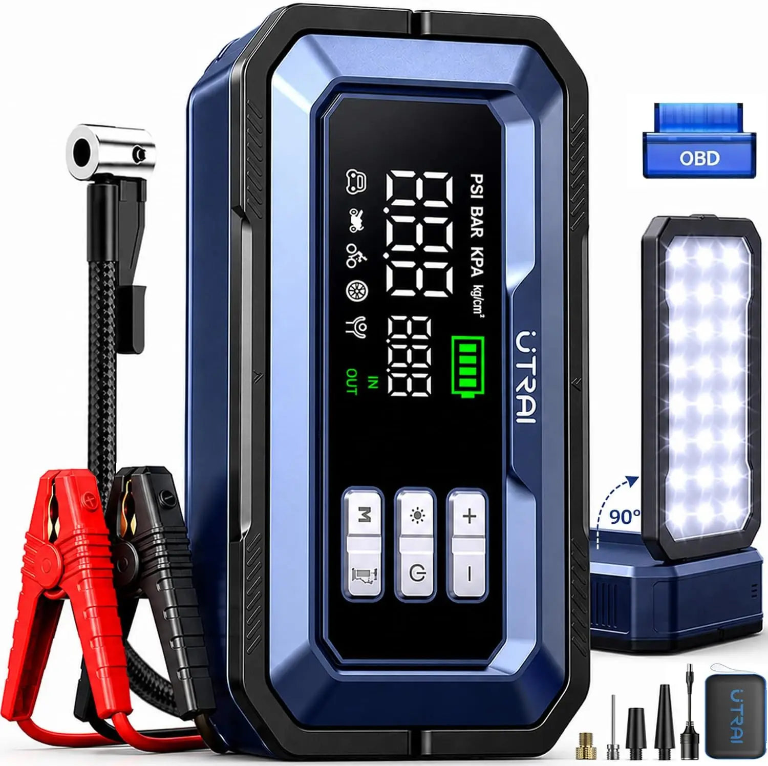 เครื่องจั๊มป์สตาร์ทพร้อมเครื่อ - Car Portable Tire Inflator บทวิจารณ์และราคา