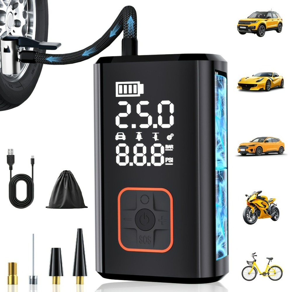 เครื่องสูบลมแบบพกพาไร้สาย สำหร - Car Portable Tire Inflator บทวิจารณ์และราคา