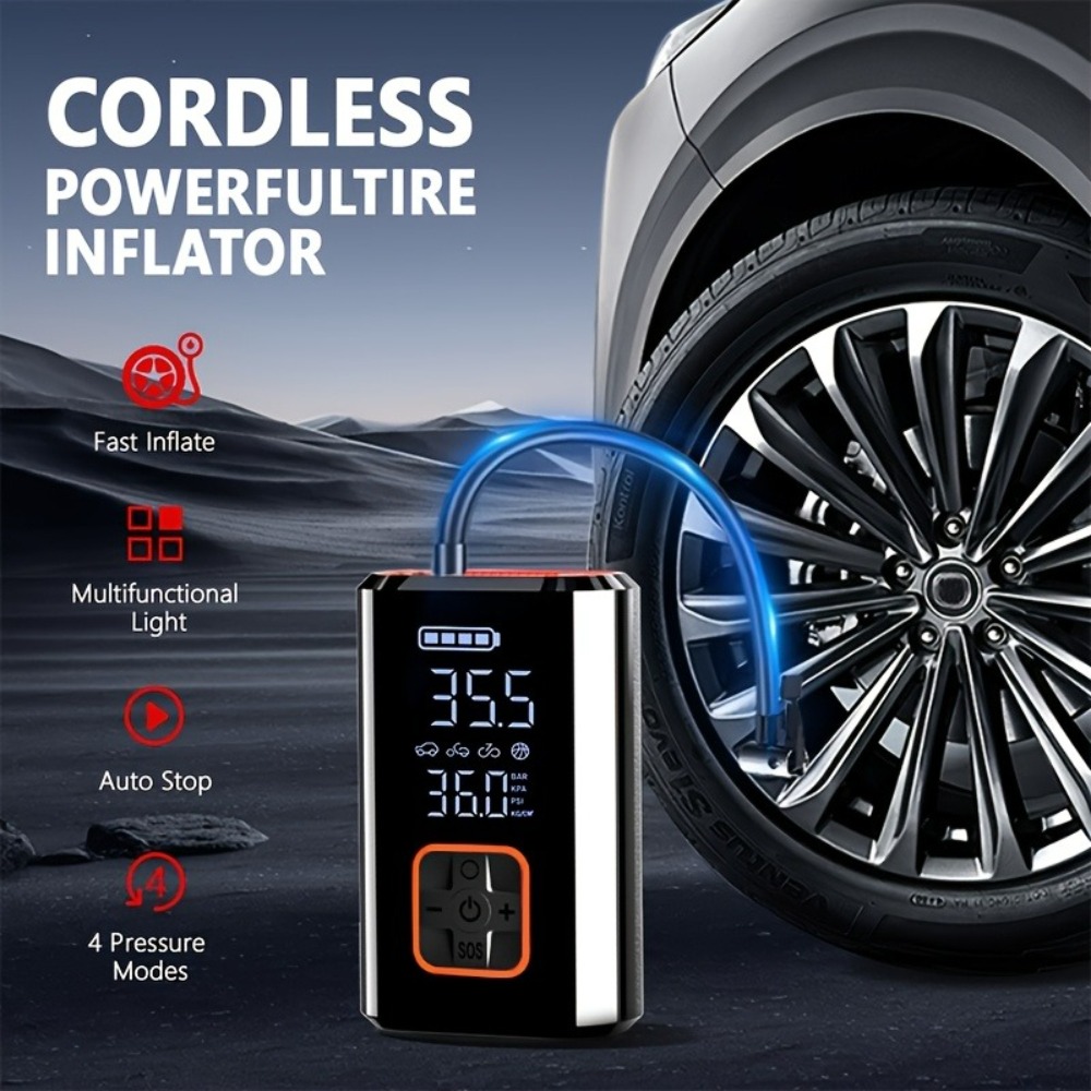 เครื่องสูบลมแบบพกพาไร้สาย สำหร - Car Portable Tire Inflator บทวิจารณ์และราคา