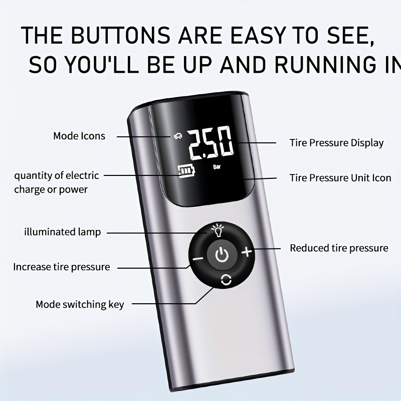 ปั๊มลมไร้สายสำหรับรถยนต์ ปั๊มล - Car Portable Tire Inflator บทวิจารณ์และราคา