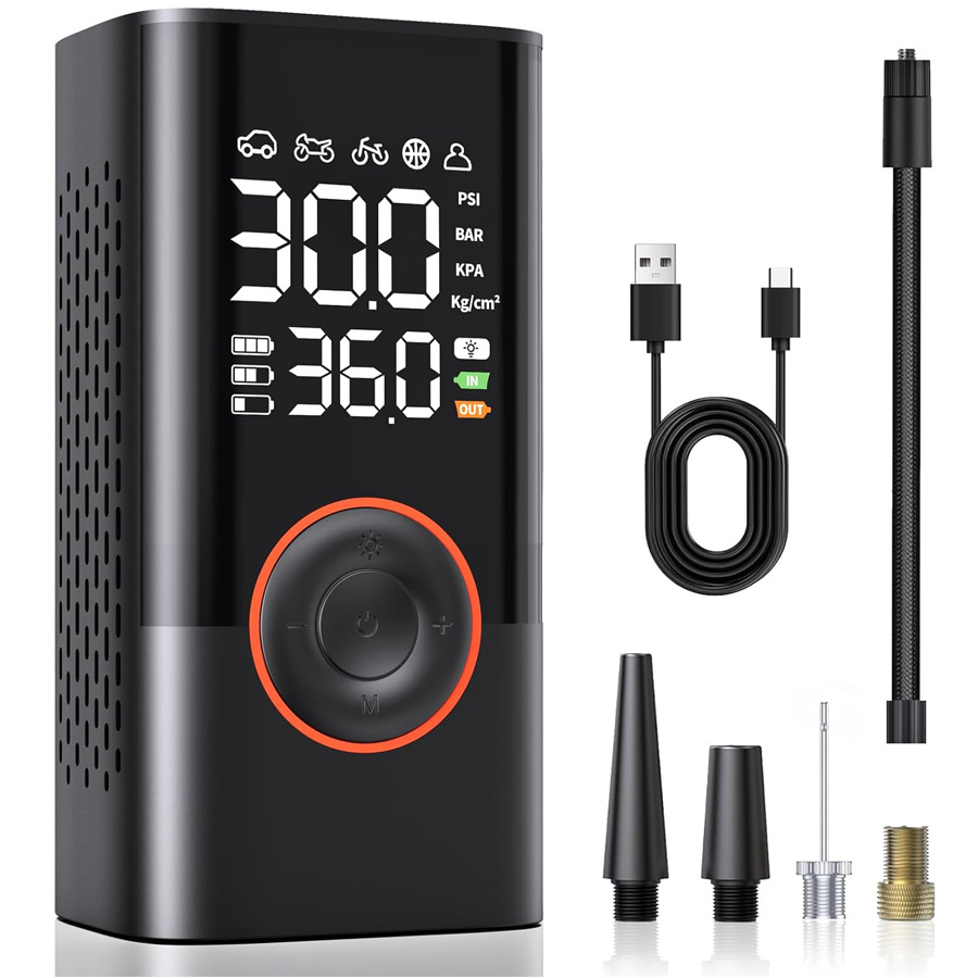 ปั๊มลมอัจฉริยะไร้สายแบบชาร์จไฟ - Car Portable Tire Inflator บทวิจารณ์และราคา
