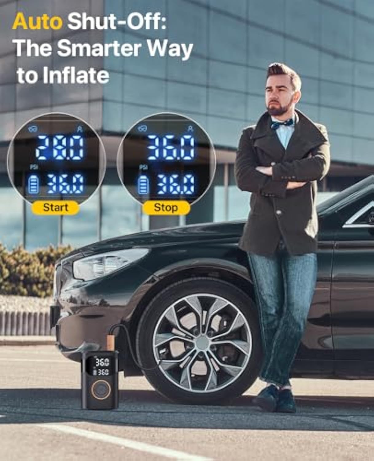 เครื่องสูบลมยางรถยนต์แบบพกพาไร - Car Portable Tire Inflator บทวิจารณ์และราคา