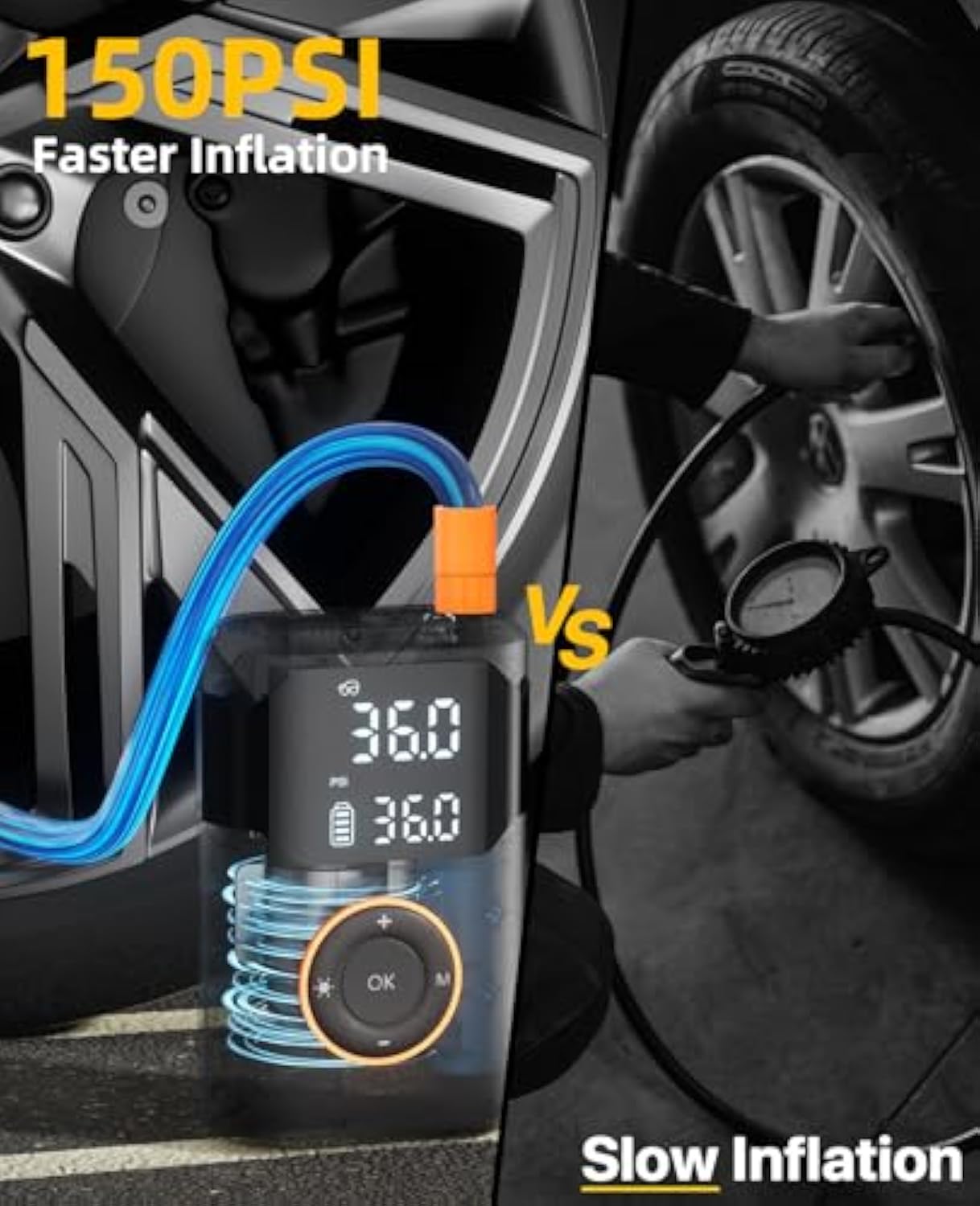 เครื่องสูบลมยางรถยนต์แบบพกพาไร - Car Portable Tire Inflator บทวิจารณ์และราคา