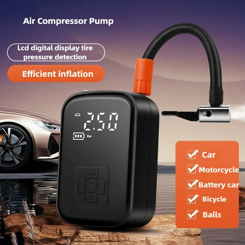 ปั๊มลมไฟฟ้าแบบพกพาไร้สายสำหรับ - Car Portable Tire Inflator บทวิจารณ์และราคา
