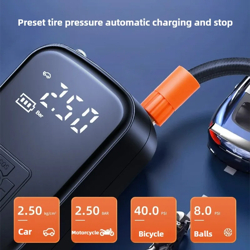 ปั๊มลมไฟฟ้าแบบพกพาไร้สายสำหรับ - Car Portable Tire Inflator บทวิจารณ์และราคา